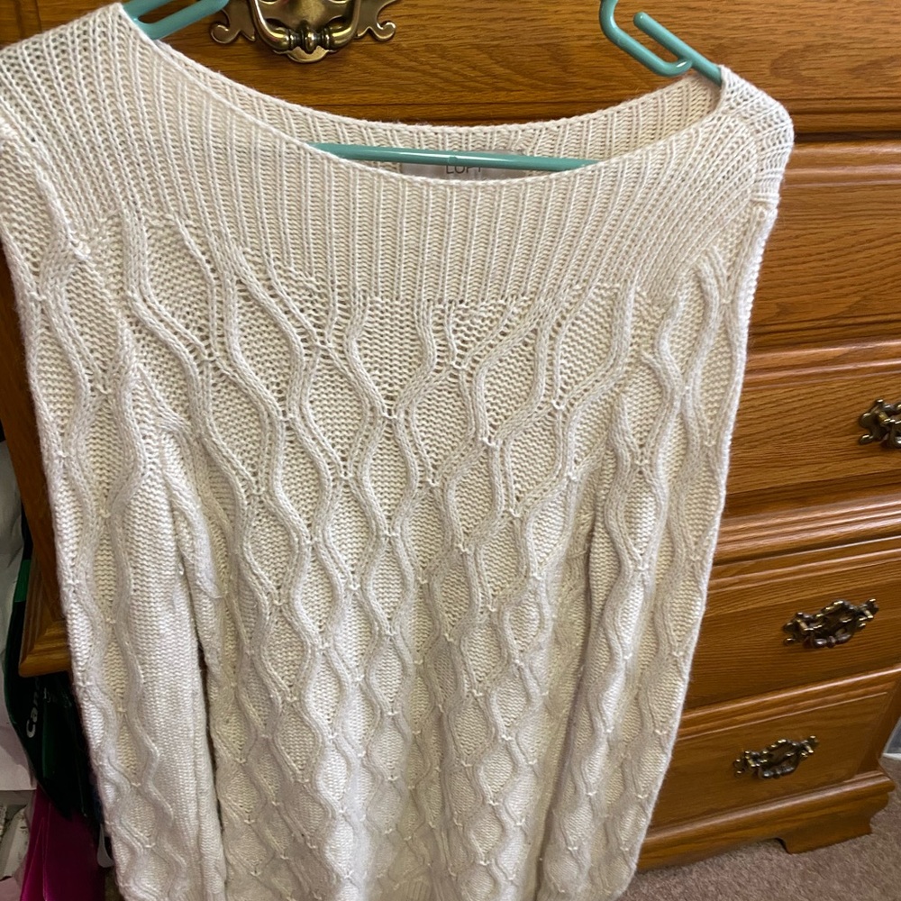 Elegant Cream Cable Knit Sweater